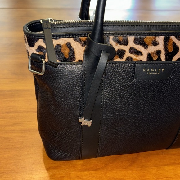RADLEY LONDON MAPLELOMWAY BAG 2-Way Handbag Crossbody NWT Black Pebble Leather🖤 - Picture 6 of 17